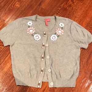 Short Sleeve Embellished Cardigan